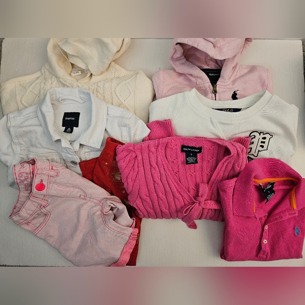 Ralph Lauren Gap Kids Girls 4/5T Clothing Bundle - Sweaters, Shirt, Pants